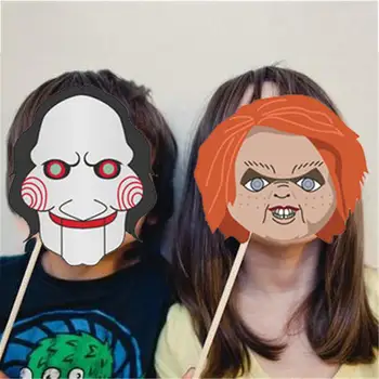 

22pcs Funny Halloween Photo Props Carnival Party Decoration Photo Props Cardstock And Bamboo Stick Photo Props