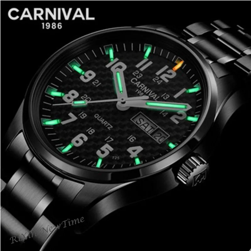Мужские светящиеся часы Tritium T25 роскошные брендовые военные кварцевые из стали