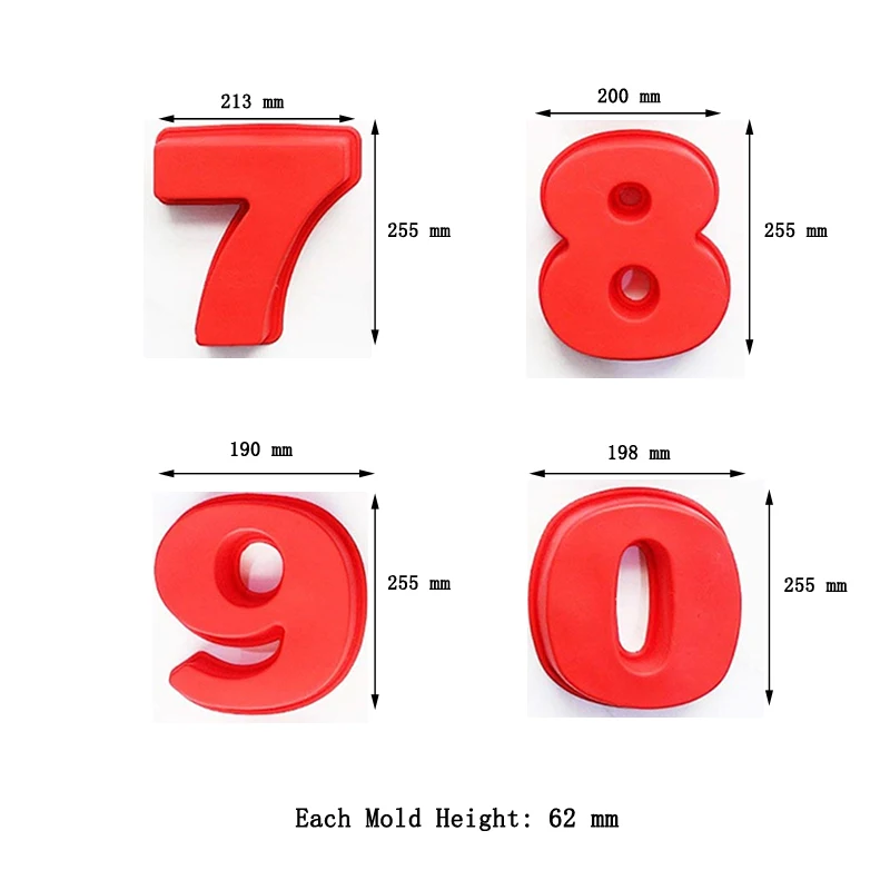 Meibum 10 дюймовые большие силиконовые формы с цифрами 0-9, форма для торта с арабским номером, форма для выпечки торта на день рождения