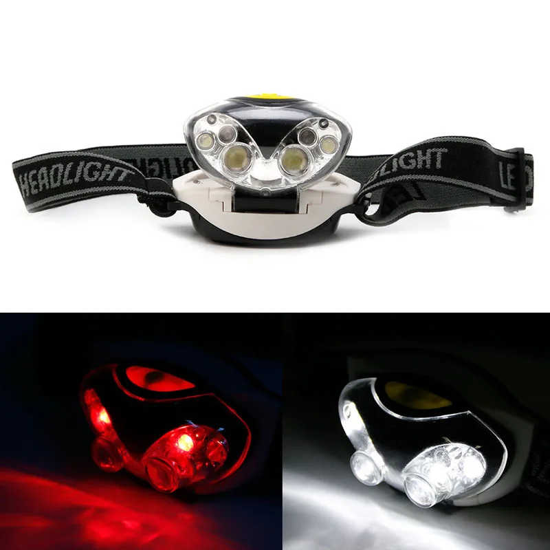 

6 LED 3 Modes Flashlight Headlight Torch Head Light Lamps For Camping Hunting Fishing Mini Headlamp