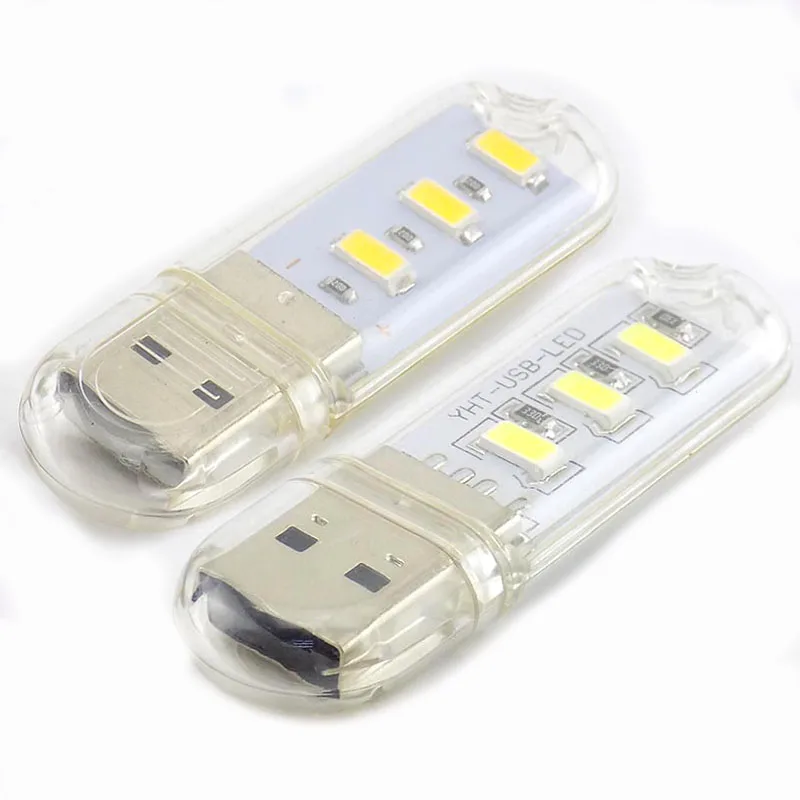 Портативный 5 в мини 3 светодиодный USB светильник Настольная лампа для чтения белый теплый белый ночной Светильник USB флэш-светильник для внешнего аккумулятора ПК ноутбука