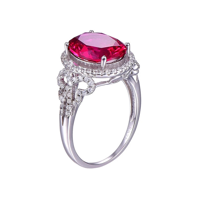 BONLAVIE Новое поступление 925 стерлингового серебра розовый Красный Овальный голубь женские кольца женское кольцо Размер 6 7 8 9 модный бренд рубин ювелирные изделия