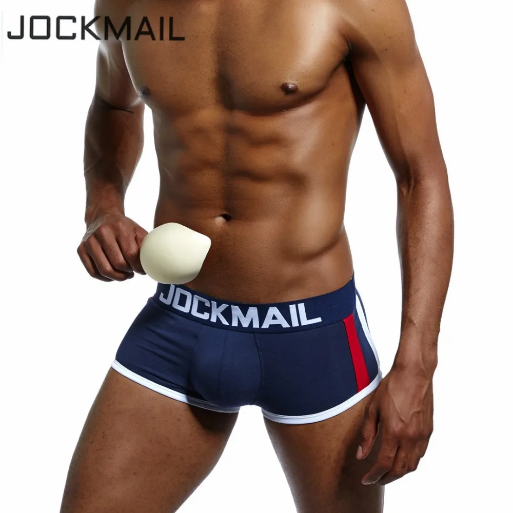 Бренд jockmail Мужское нижнее белье Боксеры Трусы Сексуальный Бюстгальтер пуш-ап усиление выпуклости гей нижнее белье мужские боксеры шорты увеличивающие трусы