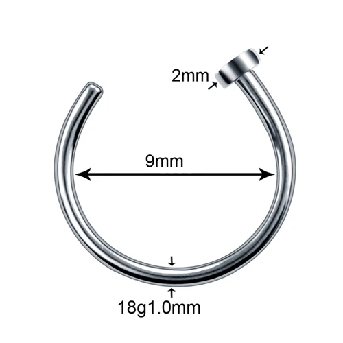 1 шт. G23 титановый пирсинг Nariz 20 г кольцо для носа C клипсой для пирсинга губ Бурун кольцо для носа пирсинг носа шпилька ноздри пирсинг - Окраска металла: T0616