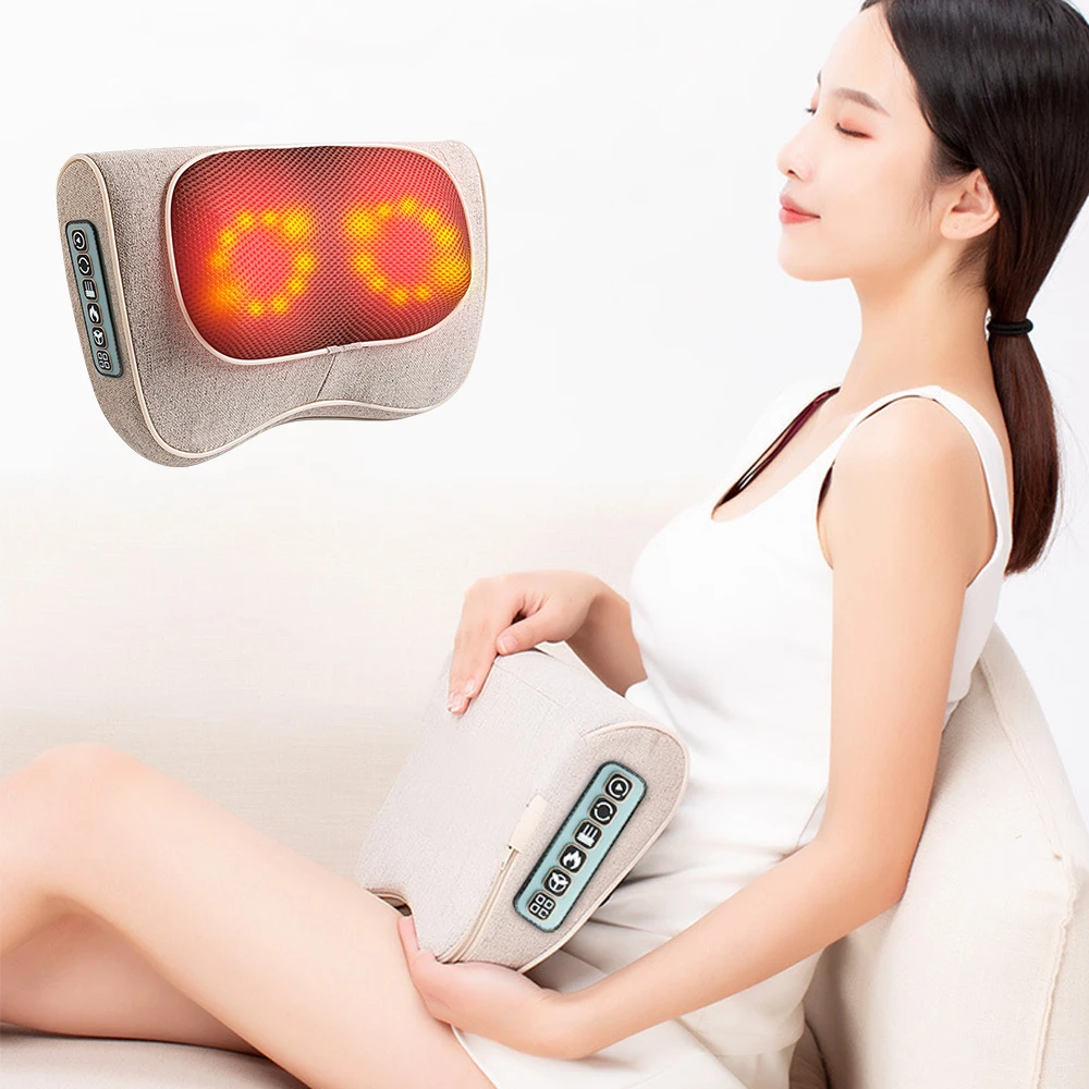 

Heating Neck Massage Pillow Infrared Shiatsu Massager Electric Shiatsu Massage Device Massageador Health Care Machine