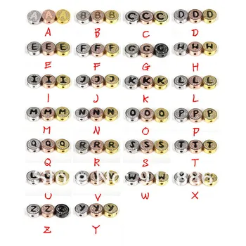 

New Jewelry English Letter Findings Accessories Micro pave Zircon Cake Shape Beads Charms Fit DIY Bracelet Making