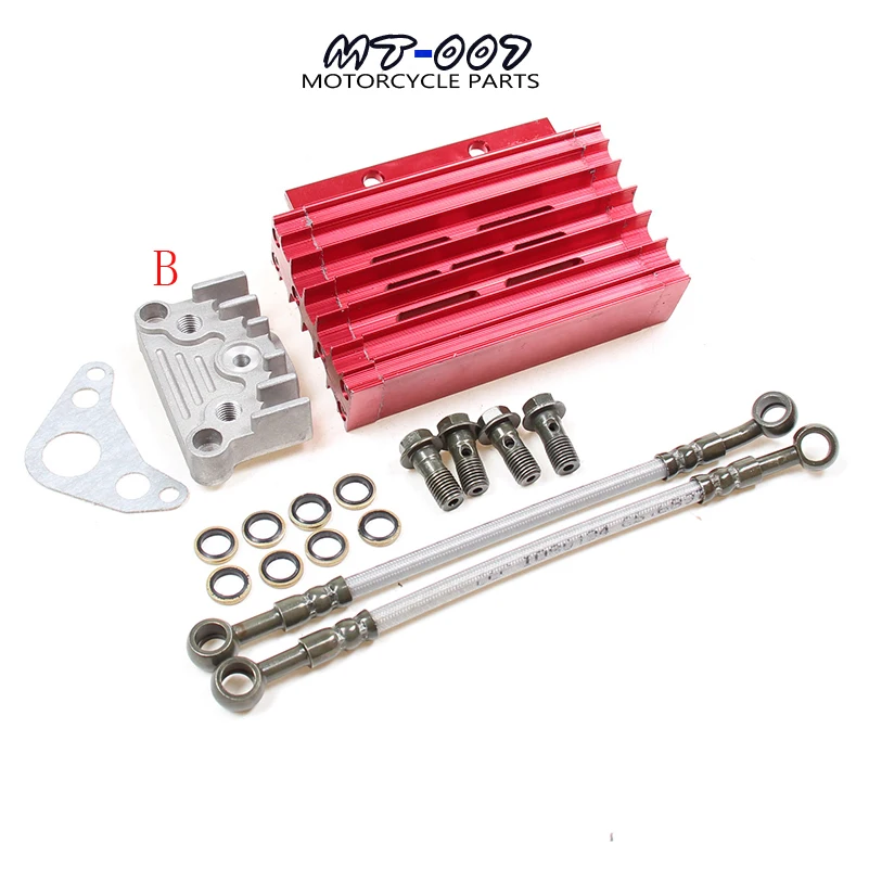 CNC Oil Cooler Kit Radiator Aluminium Adapter Engine Cylinder Cover Cooling For ATV Pit Dirt Bike motocross motocycle 50CC-125CC CNC Oil Cooler Kit Radiator Aluminium Adapter Engine Cylinder Cover Cooling For ATV Pit Dirt Bike motocross motocycle 50CC-125CC