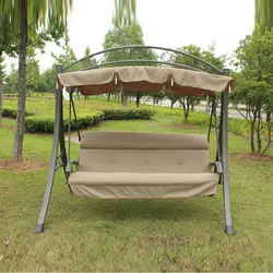 3 человек Высокое качество deluxe садовые качели стул гамак для патио с арочным навесом и подушки