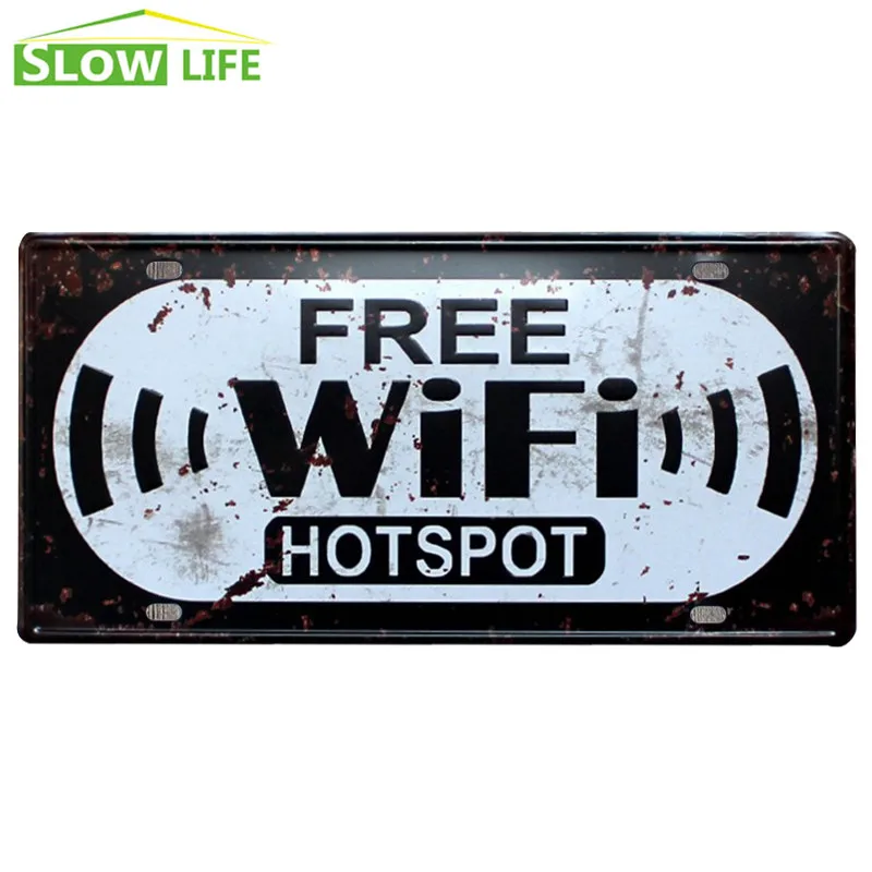 Бесплатная Wi Fi точка доступа знак номерного знака автомобиля винтажный домашний