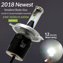 

2018 Newest B6 Turbo H4 LED Headlight Auto Bulbs 25w 3600lm 6000k Motorcycle Headlights Hi Lo Beam 12v 24v Car Light H7