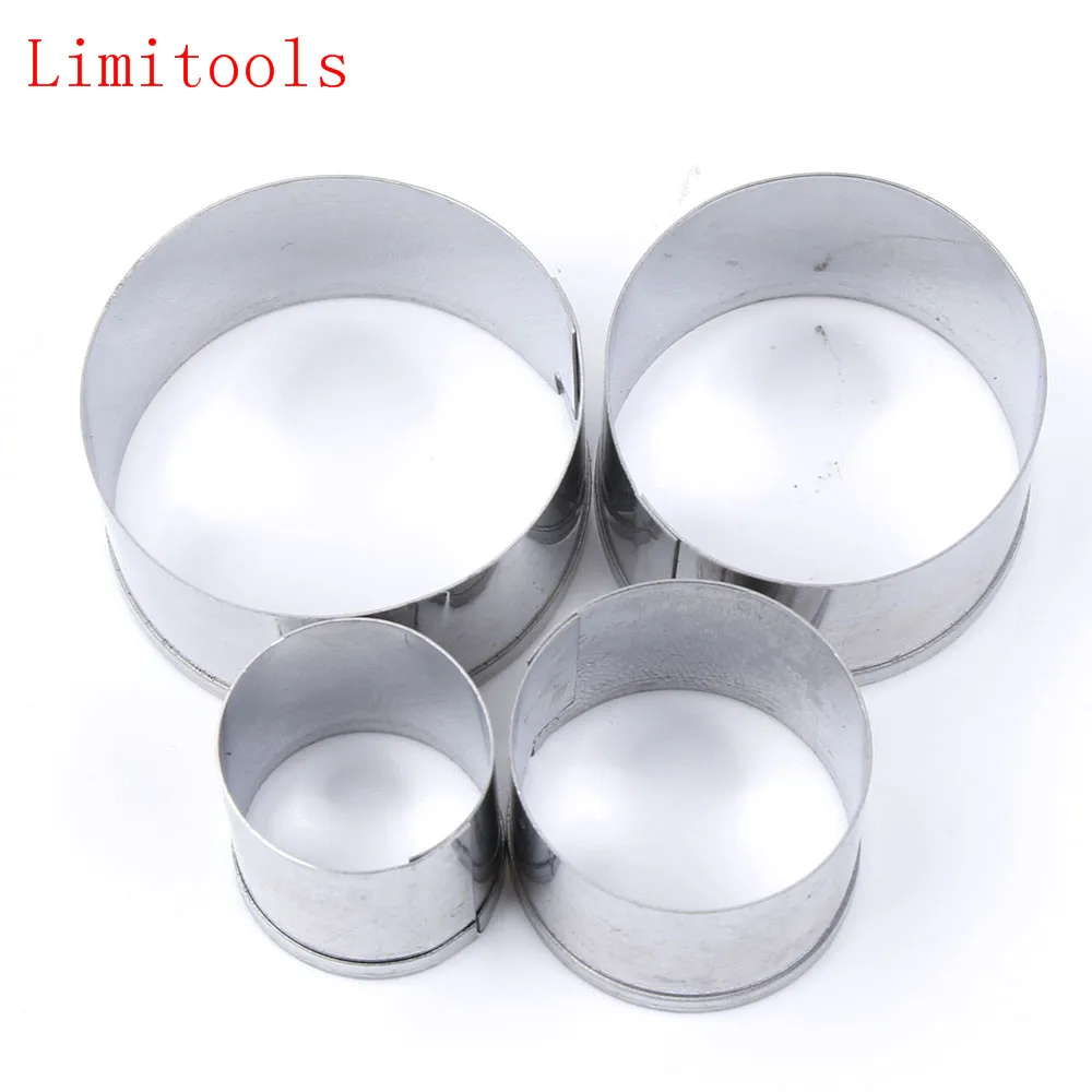 

4Pcs/set Stainless Steel Round Circle Cookie Mousse Cake Ring Cake Gum Paste Mould Layer Slicer DIY Wedding Cake Tools