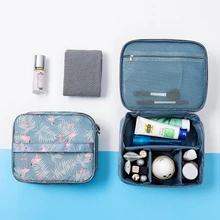 Женская Большая косметическая сумка для путешествий с рисунком фламинго, функциональная косметичка, сумка для макияжа на молнии, органайзер для макияжа, сумка для хранения, набор туалетных принадлежностей, коробка