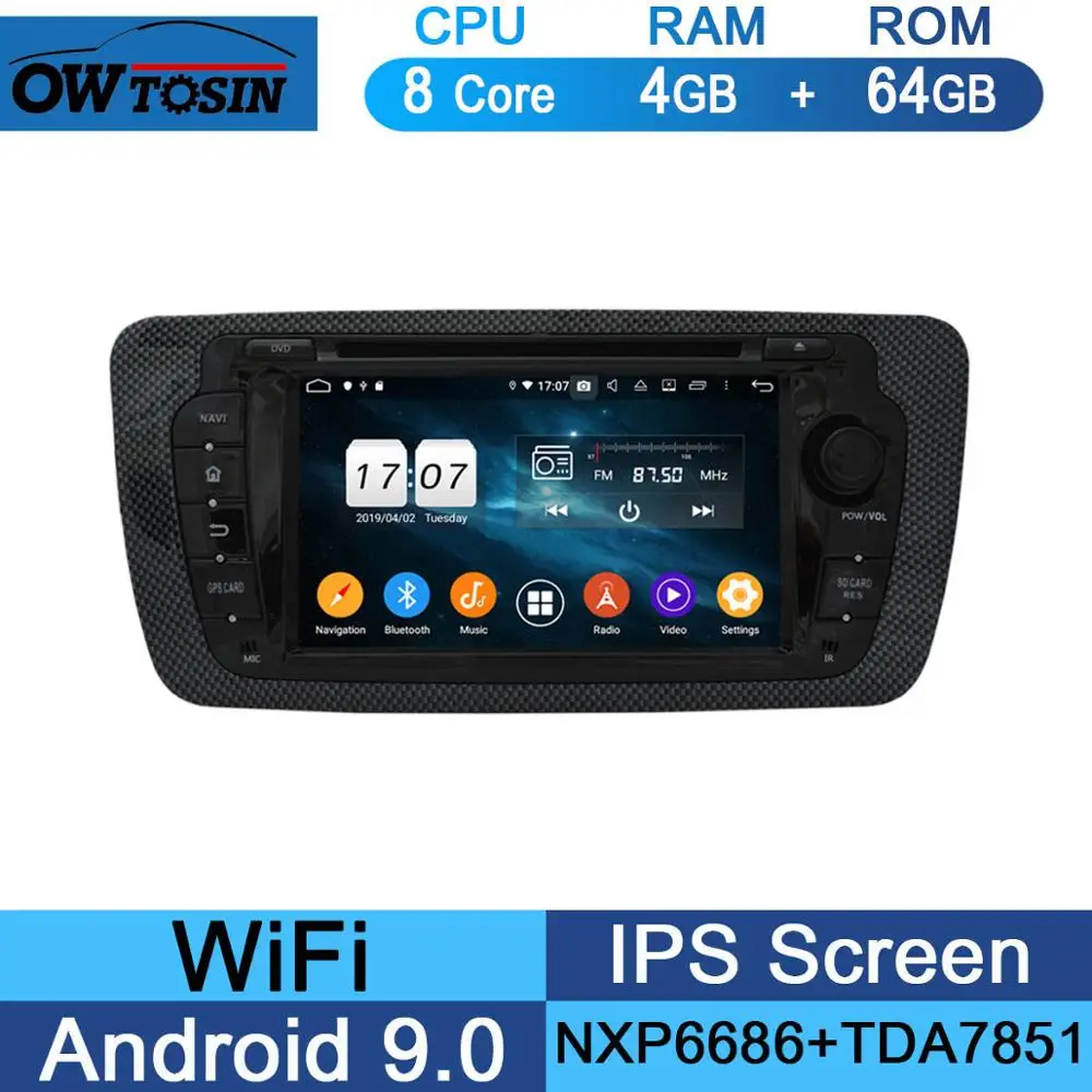 " ips 8 Core 4G+ 64G Android 9,0 автомобильный dvd-плеер для Seat Ibiza 2009 2010 2011 2012 2013 gps навигация радио DSP попугай BT - Цвет: 64G