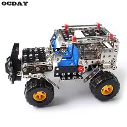 262 шт. Пластик Металл Модель Наборы головоломки игрушечных автомобилей Jeep сборки 3D здание построить комплект DIY Конструкторы Развивающие
