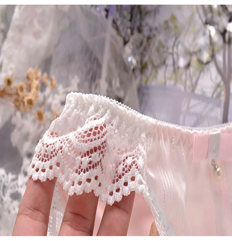 Принцесса вентилятор ~ японский милые жемчужные шелковистый молочный шелк Фея нижнее белье с заниженной талией женское нижнее белье JF2241