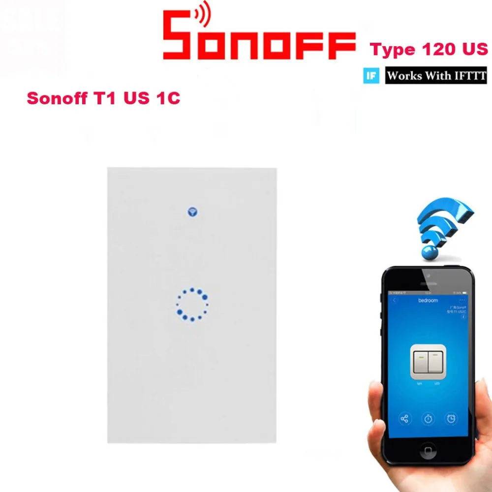 HIPERDEAL Sonoff T1 US 1C 1 банда Wi-Fi панель дистанционного управления настенным приложением