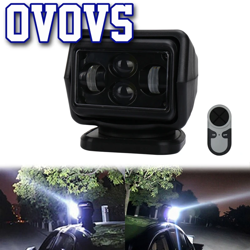 

360 degree Rotate Wireless remote 12/24v 60w Flashing spotlight 7inch Led Searchlight for Off road Boats 4x4 trucks Marine