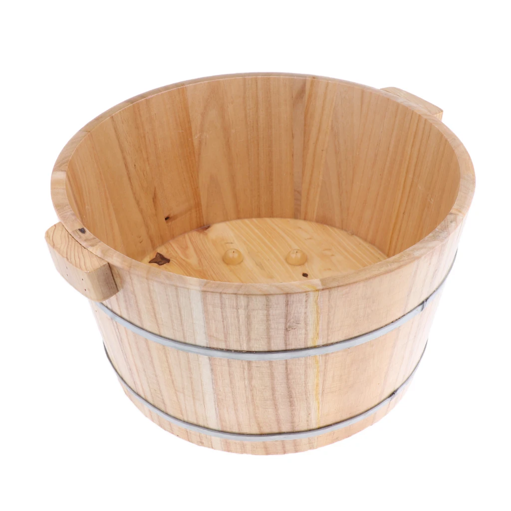 Madera Natural de baño de pie de agua barril pies sólidos Spa bañera de hidromasaje cuenca LAVADO DE