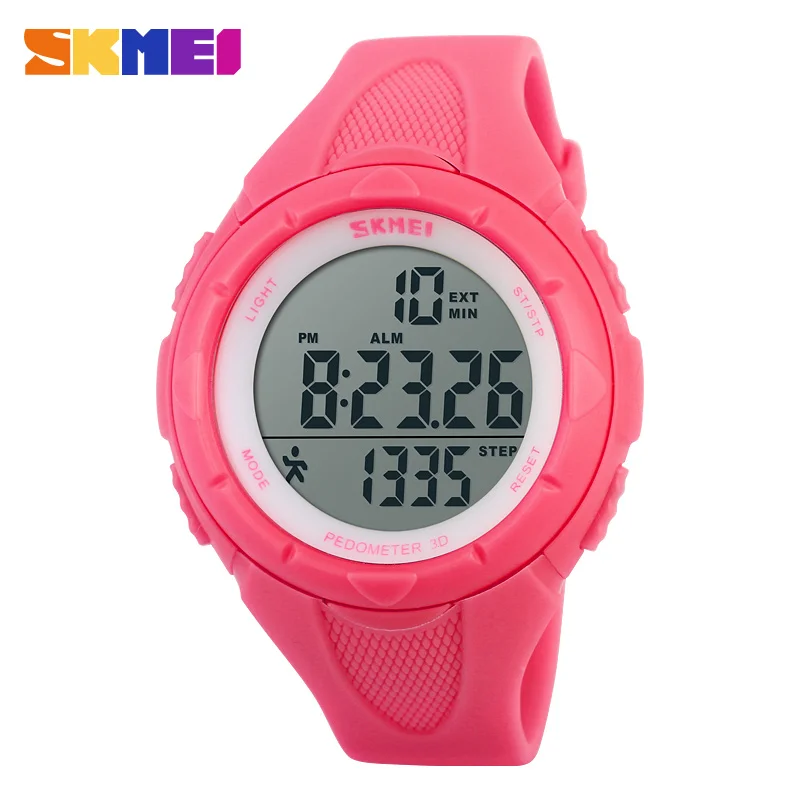 SKMEI Running Sports Wristwatches Women Pedometer LED Digital Watches