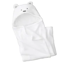 A00253 белый# так теплый коралловый флис детские одеяла милый мультфильм с капюшоном пеленать обёрточная бумага новорожденных parisarc