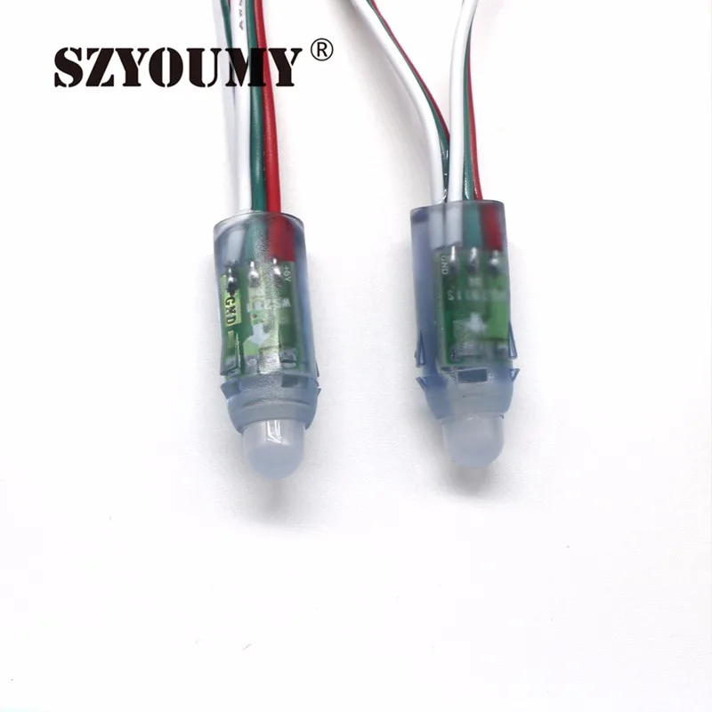 SZYOUMY WS2811 1903 12 мм светодиодный пиксельный модульный DC5V Водонепроницаемый полный Цвет RGB Строка Рождество автономные адресные провода