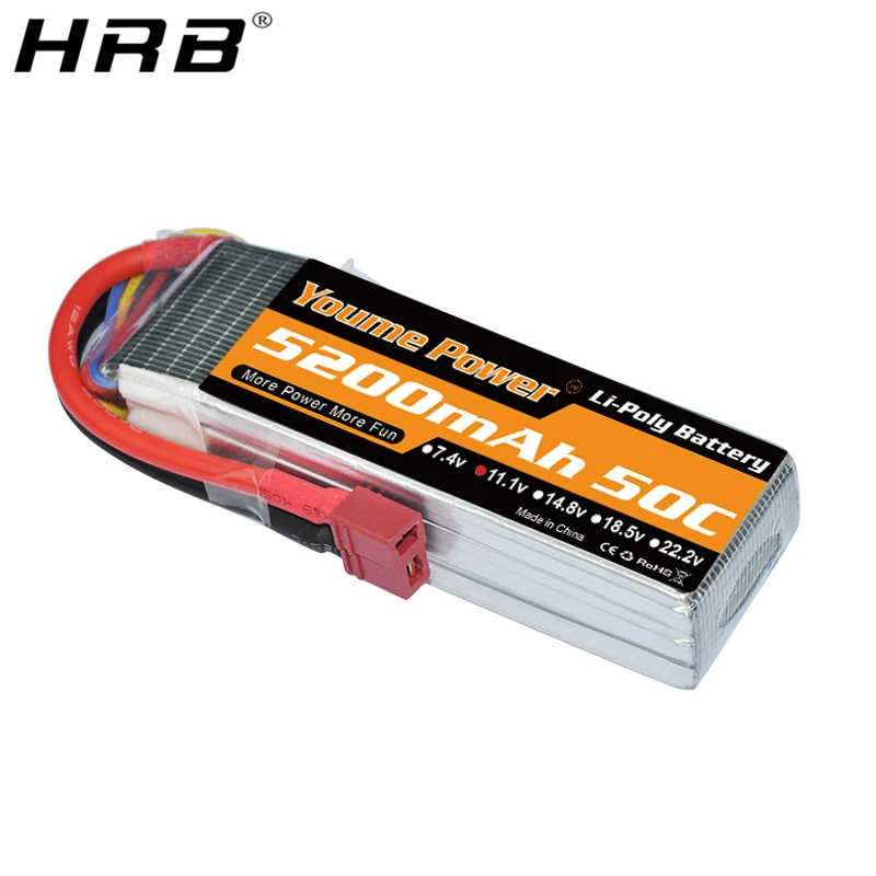 

Youme 3S 5200mah Lipo Battery 11.1V XT60 T Deans XT90 EC5 EC3 TRX RC Parts For Traxxas Off-Road Car Quadcopter Airplane Boat 50C