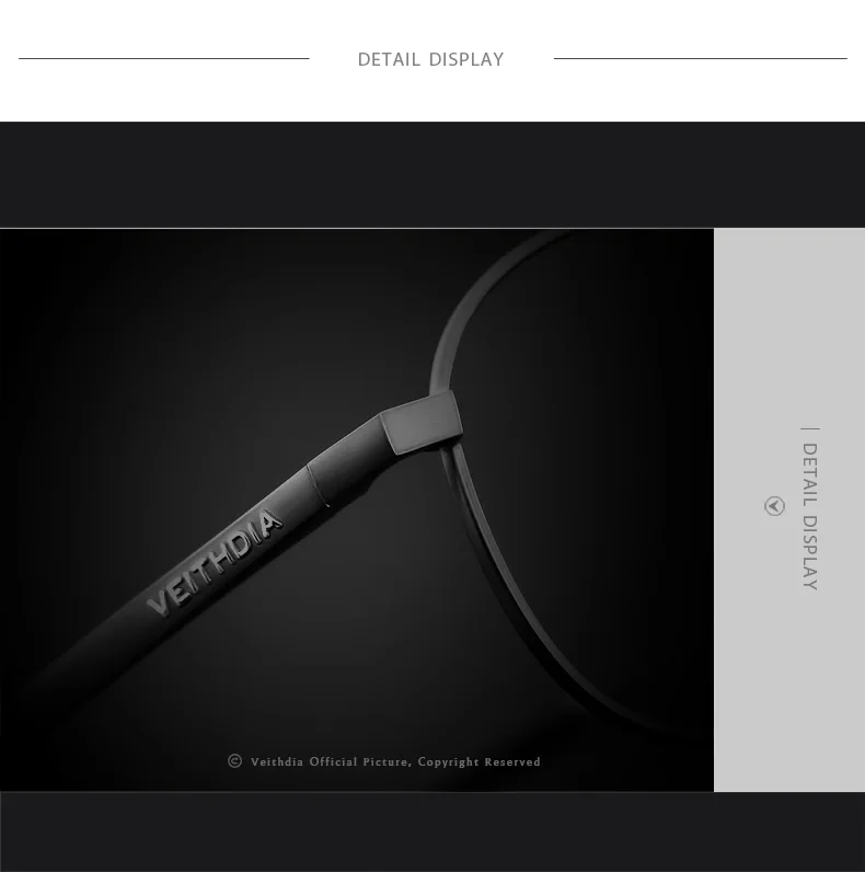 Мужские солнцезащитные очки VEITHDIA, модные брендовые очки с поляризационными стеклами, модель 3320