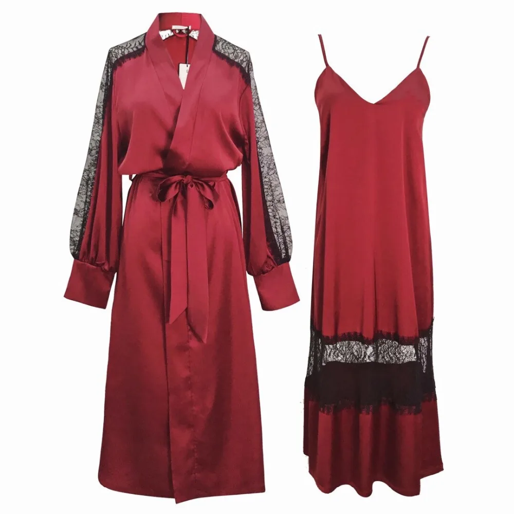 Silk Robe Femme with Chest Pads Sexy Lace Sleepwear Night Dress Robes Women Nightwear Robe Set Nighty Home Dress Sleeping Dress
Silk Robe Femme with Chest Pads Sexy Lace Sleepwear Night Dress Robes Women Nightwear Robe Set Nighty Home Dress Sleeping Dress