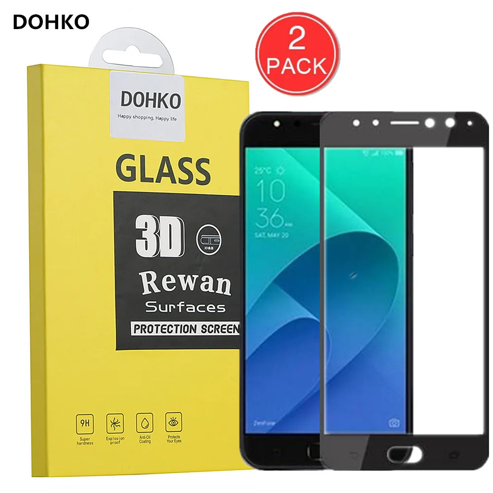 2 PACK DOHKO For Asus ZenFone 4 ZD553KL Screen Protector Protective Film For Asus ZenFone 4