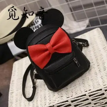 

Summer New Female Bag Quality Pu Leather Women's Bag Backpacks Cute Animals Bow Sweet Ears Wind School Mini Baby Backpack