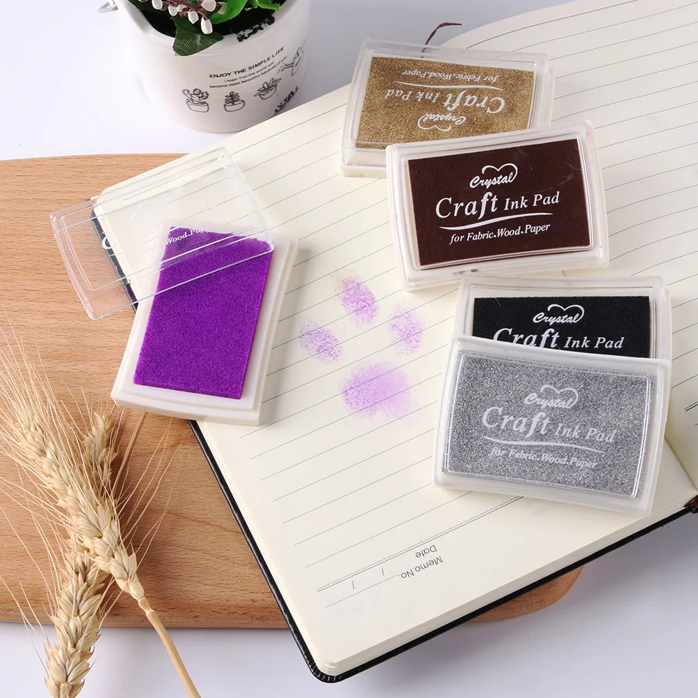 1PC Gradient Color Ink Pad Non-Toxic Inkpad Rubber Stamp Oil Based Finger Print Nice Gift Children Stamp DIY Craft Art Supply ink pad