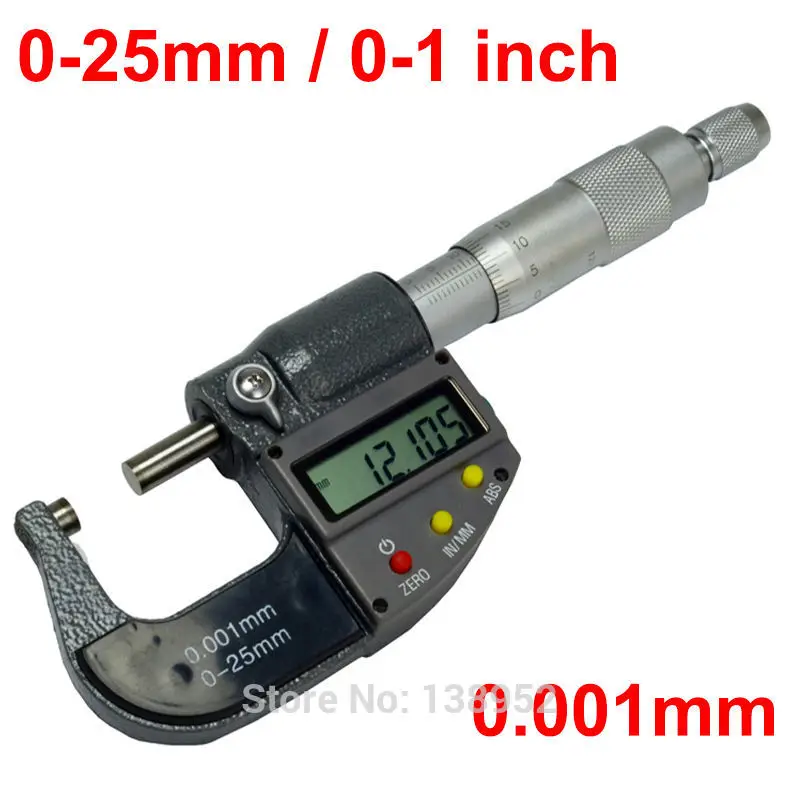 0 25mm 0 1 inch 0.001mm/0.00005'' Electronic Digital Micrometer outside