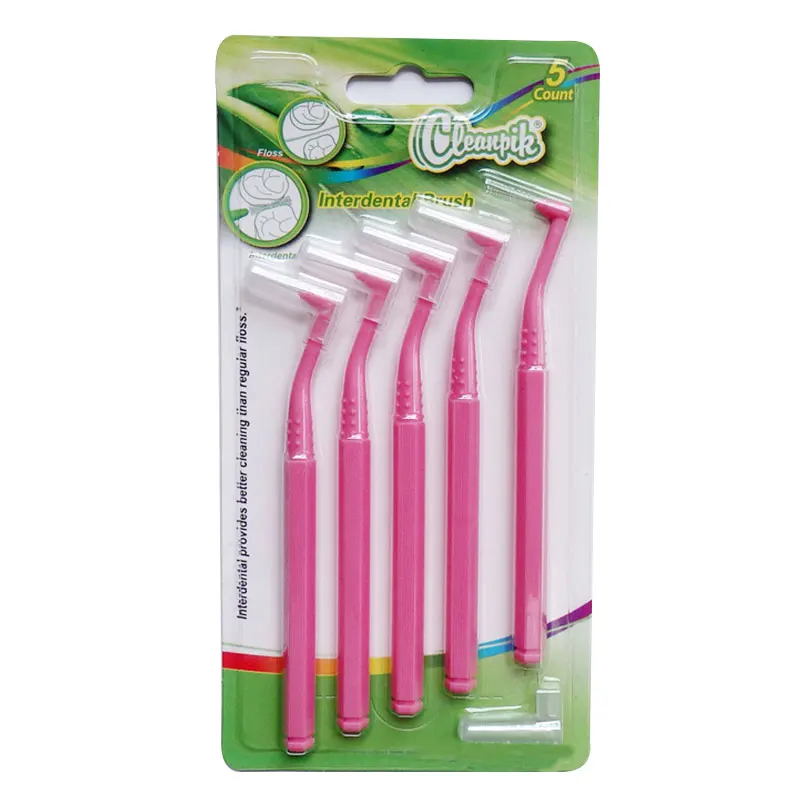 Pro 5 шт. l-образные щетки для межзубного пространства зубная щетка практичная чистка зубной инструмент набор S1 - Цвет: Rose Red