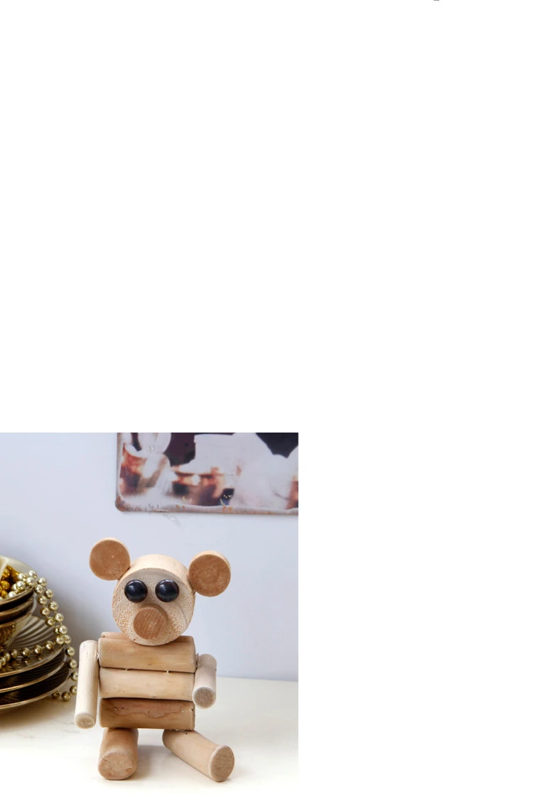 Wood Bear Figurines (5)