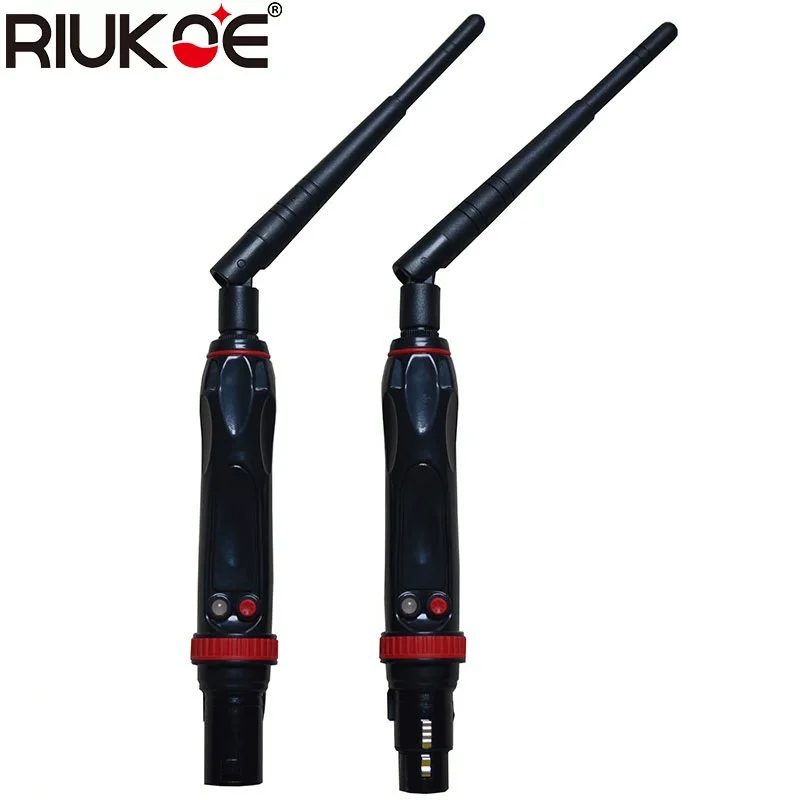 

RIUKOE Wireless dmx 512 system Receiver Transmitter 2.4G ISM Communication Distance 300m for Stage Par DJ Disco Bar Lights