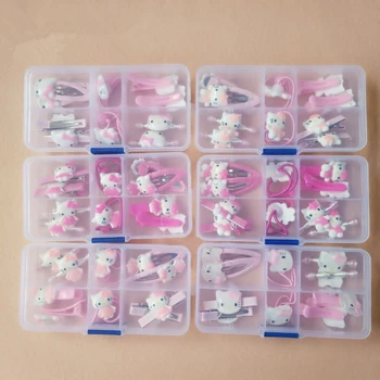 Ceny 1 BOX Moda Uroda Dziewczyny Pasmo Włosów Kot Kreskówkowy Akcesoria Do Włosów Elastyczne Gumki Do Włosów Dziewczyna Spinki Do Włosów Gum Prezenty Dla Dzieci Nakrycia Głowy