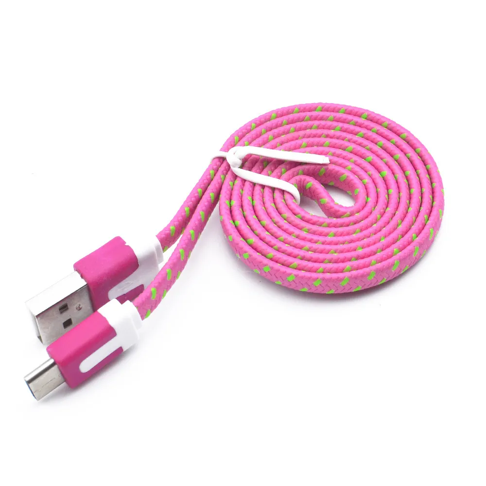 2017 натуральная Нейлон Плетеный USB 3.1 Тип-C синхронизации данных Зарядное устройство зарядный кабель 2 м oct18