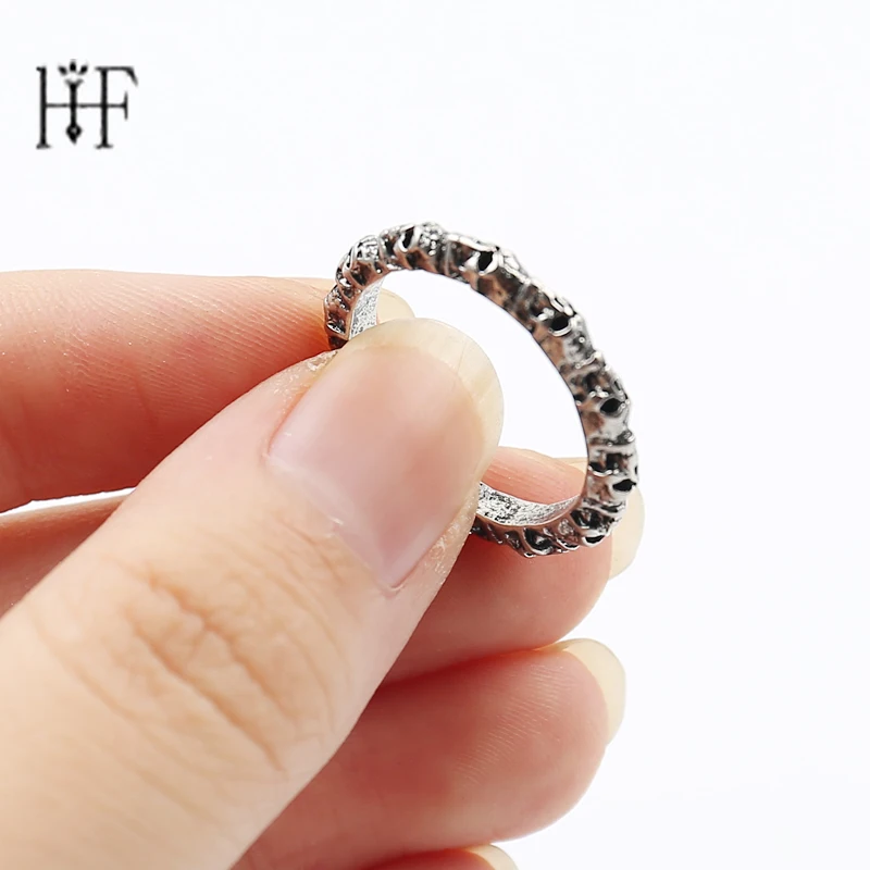 

Skull Rings Ancient Silver Punk Ring Vintage Gothic Ring for Women Jewelry Anillos Mujer Bague Femme Ring Men Anel Masculino