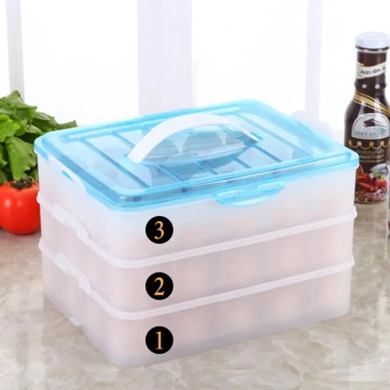 60 Grid Food Storage Box 3 Layer Egg Box Container Home Kitchen Crisper Box Basket Gadgets