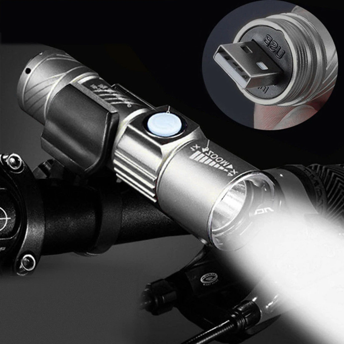 High Quality Portable LED Zoom 3000LM Flashlight Mini USB Rechargeable Adjustable Torchin LED