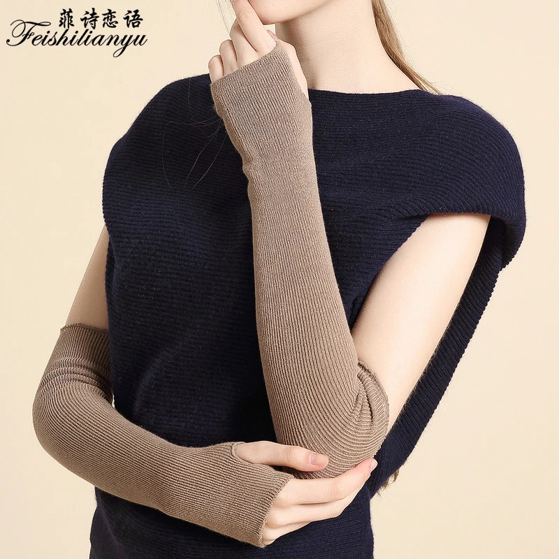 Новое поступление, модные высококачественные вязаные перчатки для рук, половина пальцев перчатки-митенки, длинные перчатки, женские модные гетры, митенки, S501-18