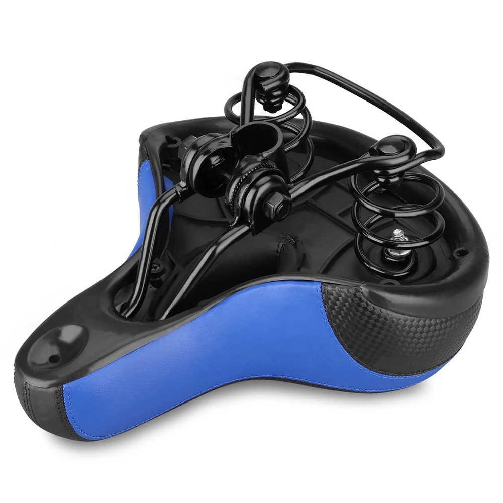 Mountain Bike Saddle Seat with Light Soft Front Saddle Cover Mat MTB Road Bicycle Saddle Cycling Bike Accessories Blue Red