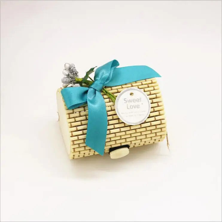 12 шт. креативной цилиндрической формы голые бамбуковые Свадебные сувениры Конфетница для вечеринки Подарочная коробка, коробка с шоколадом
