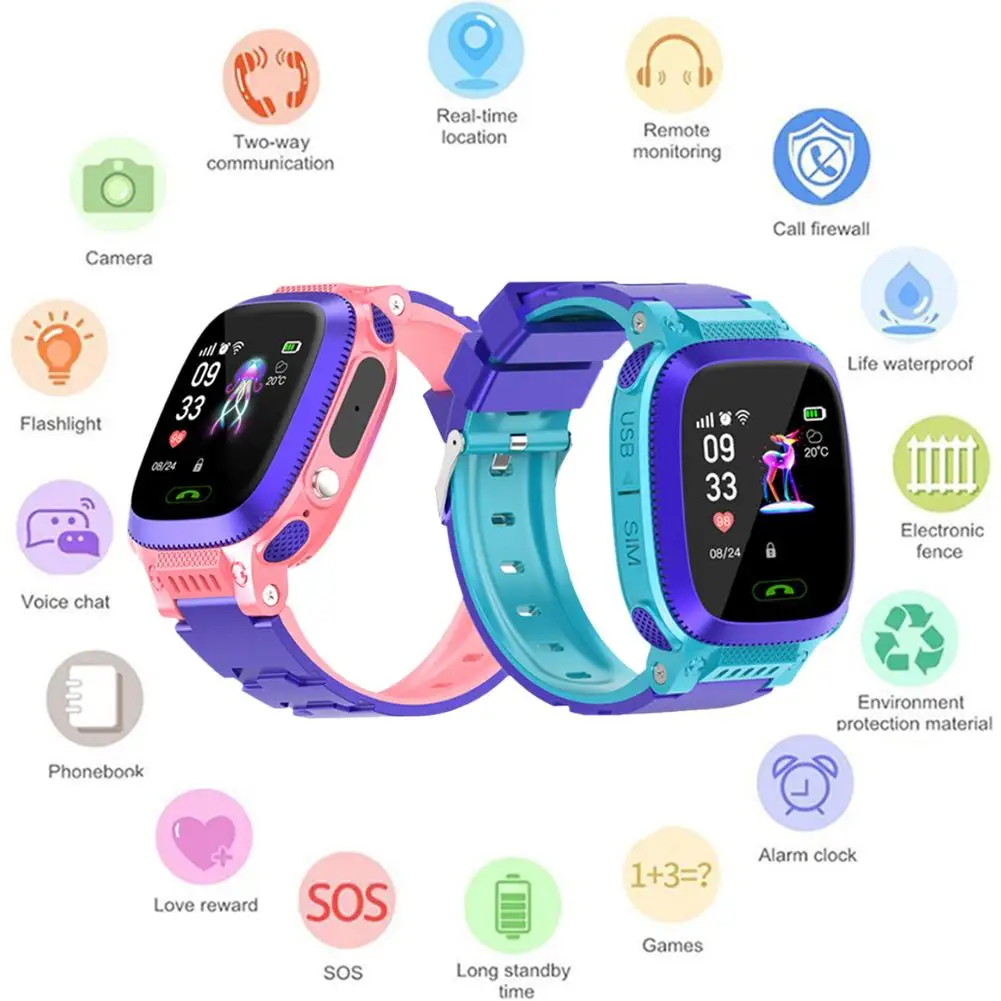 

Y86 Children's Smart Watch SOS Phone Calling 1.44 Inch Screen 650 MAh LED Light Waterproof Positioning Camera Smartwatch Kids