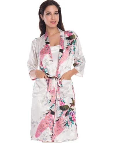 

SpaRogerss Women Robe Gown Set 2017 Hot Sale Ladies Bath Robe And Camisole 2 Piece Sexy Noble Robe Set Of Mother Bathrobe 10091
