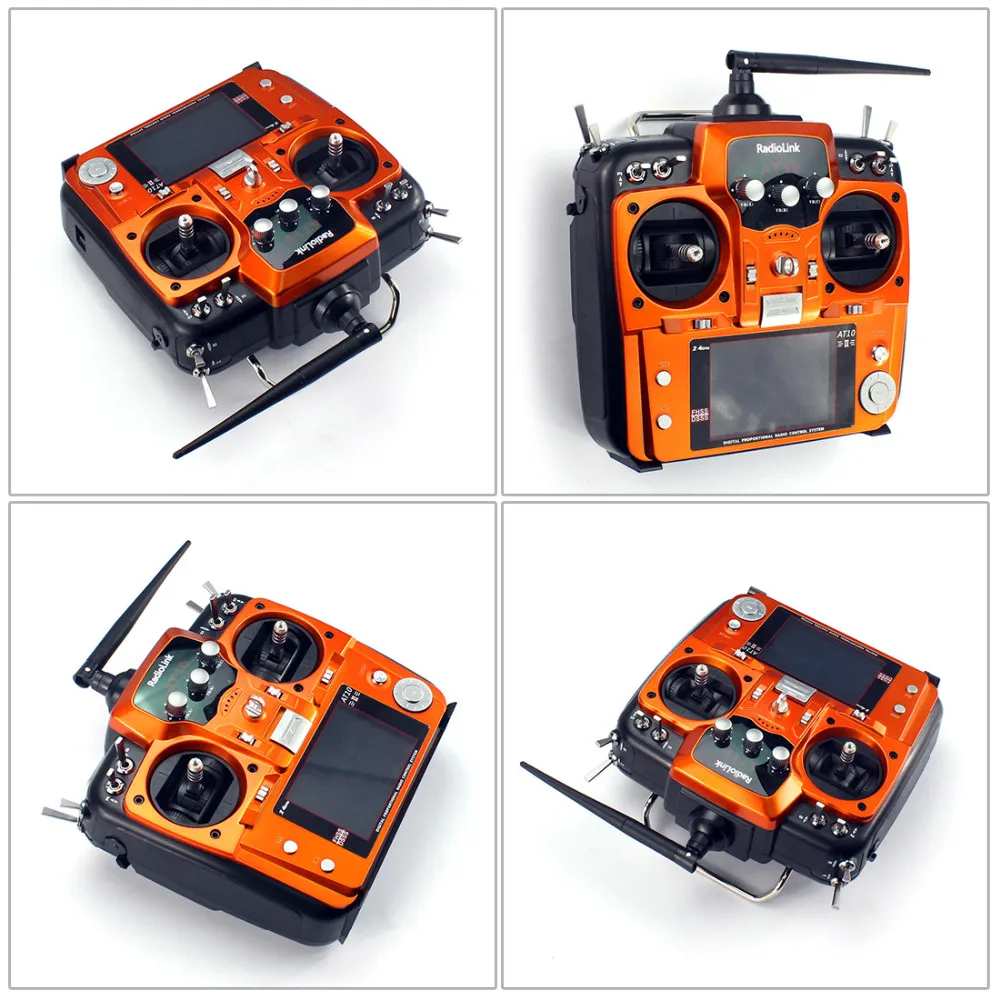 

RadioLink AT10II 2.4Ghz 10CH RC Transmitter w/ R10DII Receiver PRM-01 Voltage Return Module Mode 2 for RC Helicopter Quadcopter
