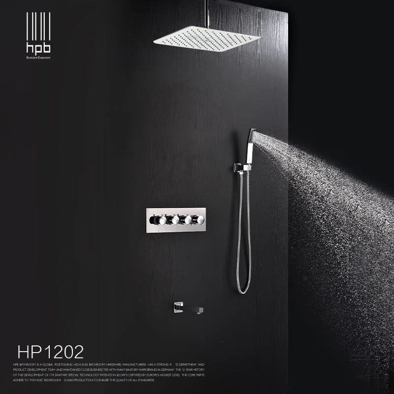 Mitigeur de Douche Robinet Thermostatique Ensemble de Tuyaux Flexibles pour Maison H/ôtel Salle de Bain WC Pissente Syst/ème de Pomme de Douche
