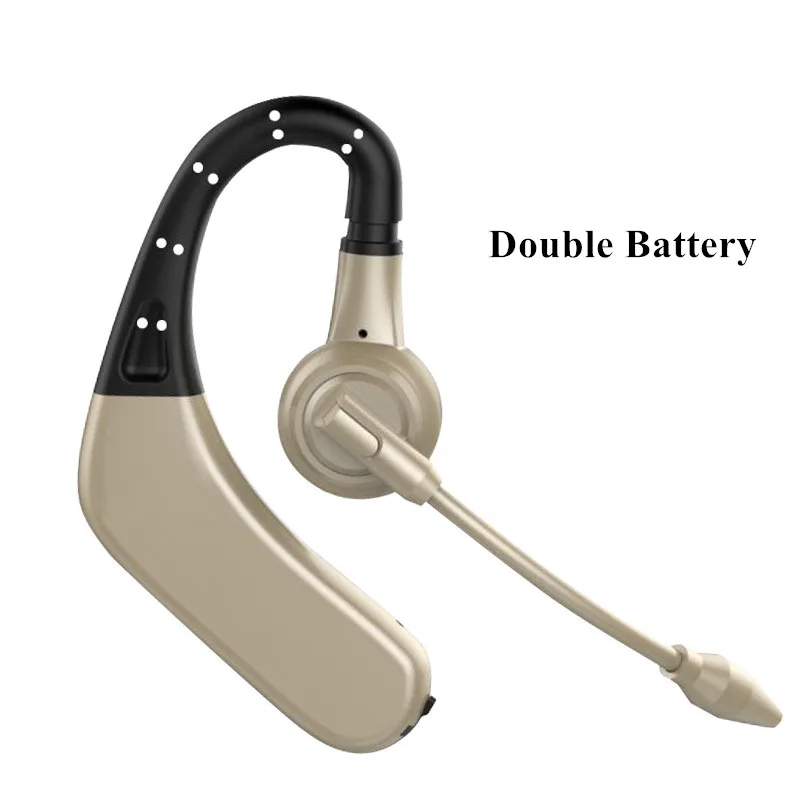 

MKUYT Wireless Bluetooth Headset Business Hands Free Noise Cancelling Earphone Headphone Double Battery with Mic for Drive Phone