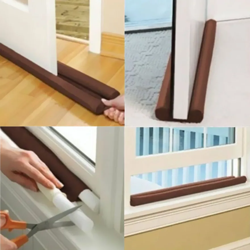 

1Pcs New Hot 2019 Guard Stopper Twin Door Decor Protector Doorstop Draft Dodger Energy Saving Home