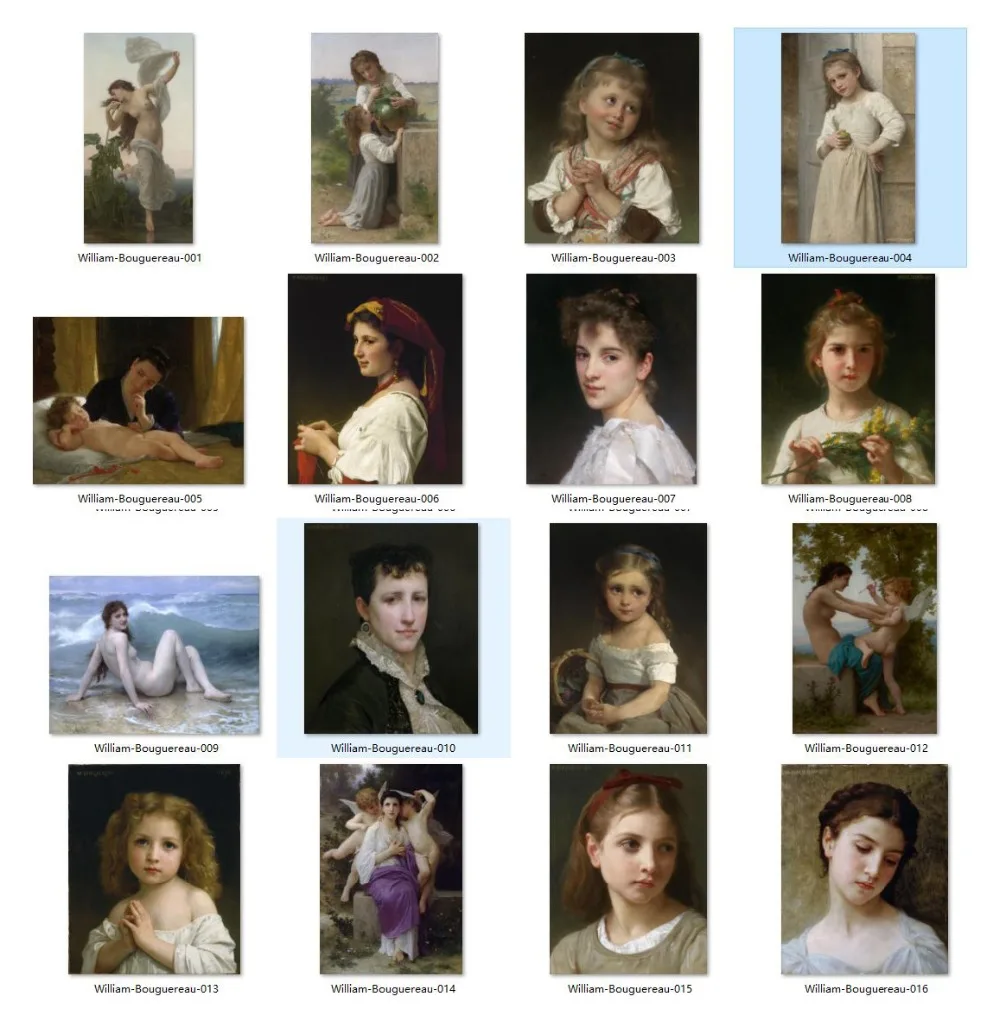 

16pcs -HOME decorative GOOD quality-wholesale price- French painter William Bouguereau copy painting print art on canvas